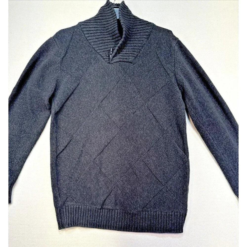 Method Mens Preppy Neck Wrap Pullover Sweater XXL Charcoal Gray - Picture 2 of 13